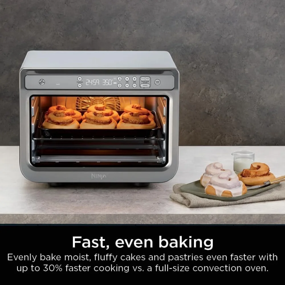 10-in-1 Smart Digital Countertop Convection Toaster Oven with Air Fry, Air Roast, Broil & Bake, 1800W Stainless Steel