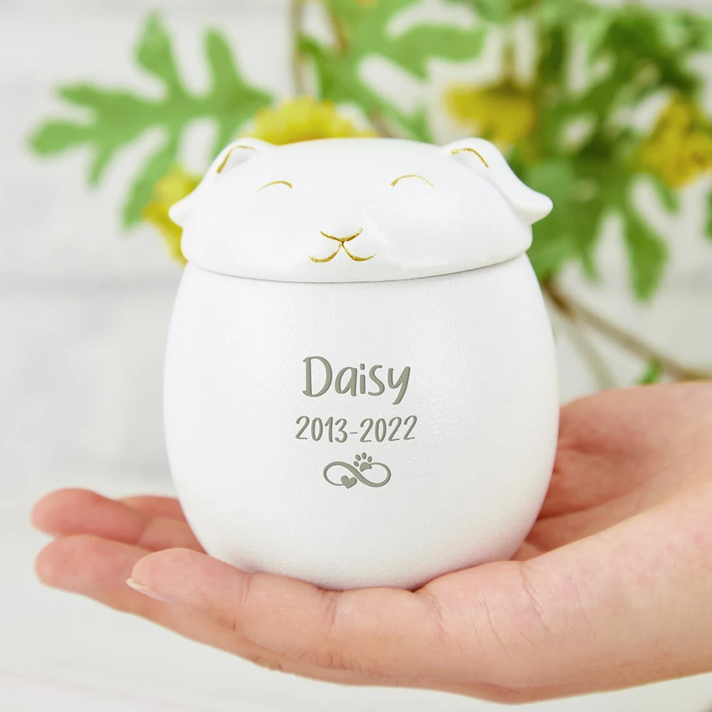 Personalized Dog Ashes Keepsake Pet Urns Dog Cat Urn-Funeral Holder Pet Fur Memorial Box Ceramics Memorial Gift
