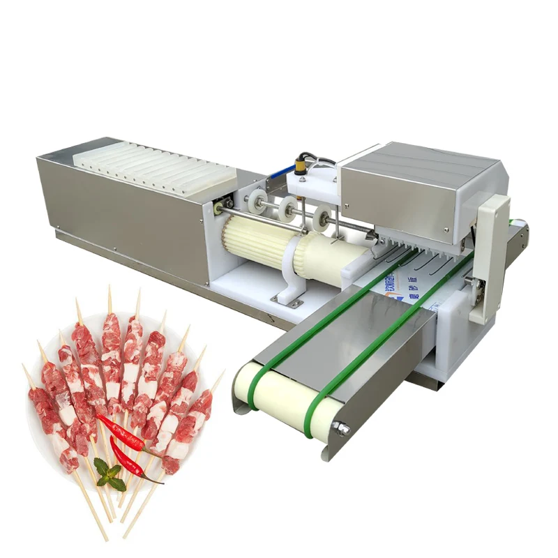 

Коммерческая Машина для шпажки ягненка для тофу, кальмар, овощные рулонные фрикционы, пневматическая машина для шпажки