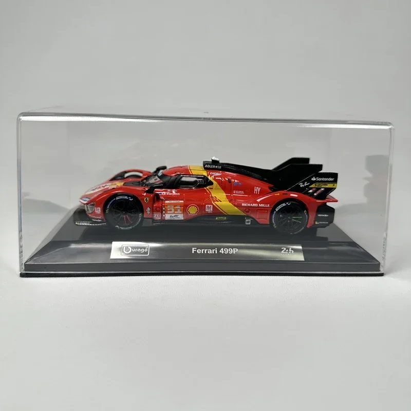 Bburago 1:43 Ferrari 499p Dust Cover 24h Le Mans Rally Champion Porsche 963 Bmw M Hybird V8 Lamborghini Sc63 Alloy Car Model Toy 4
