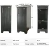 13" Bathroom Vanities Sink Combo Small Cuboid Stand Cabinet White Round Ceramic Vessel Sink  & Solid Brass Pop Up Drain 3