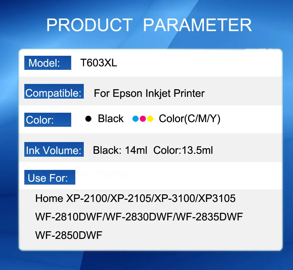 einkshop 603xl Epson XP 2100 XP 3100 XP2105 XP3105 XP4100 XP4105 WF2810 WF2830 WF2850 printer printer supplies