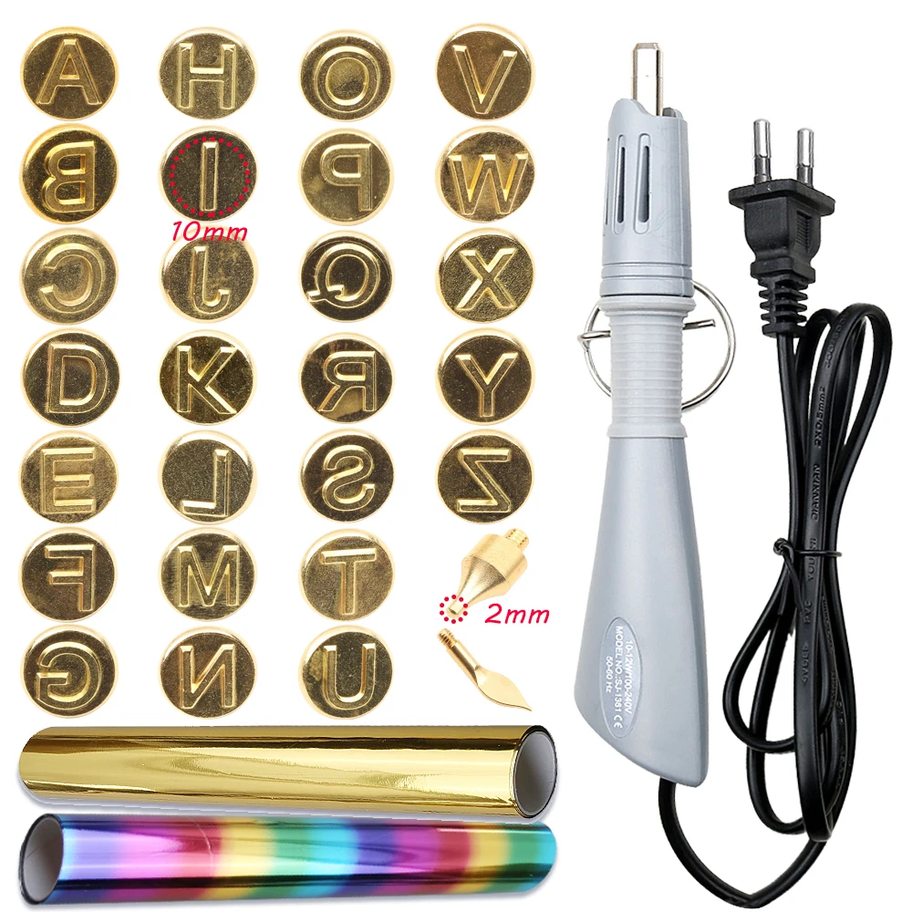 EU Plug Heated Foil Pen Hot Stamping Applicator Kit Painting on Paper DIY Wood Crafts Personal Signature heated foil pen kit