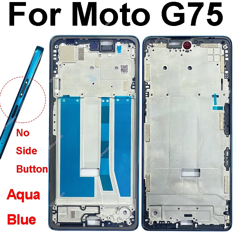Motorola Moto G75 G85 XT2427-3 중간 프레임 및 LCD 스크린 프레임 측면 버튼이 없는 중간 하우징 프레임 플렉스 케이블 부품