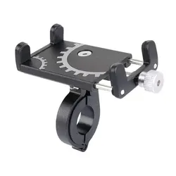 Universal Bicycle and Motorcycle Metal Phone Holder and Antislip Handlebar Mount (Black)