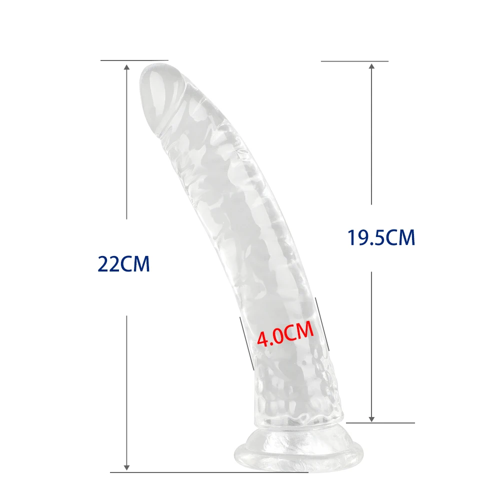 Dildo realistico trasparente stimolatore anale per donna g-spot_voghion.com