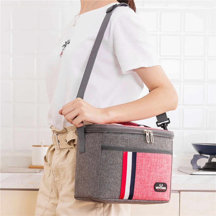 8L Insulated Lunch Bag Cooler Bag Thermal Portable Lunch Box Ice Pack Tote Food Picnic Bags Work Storage