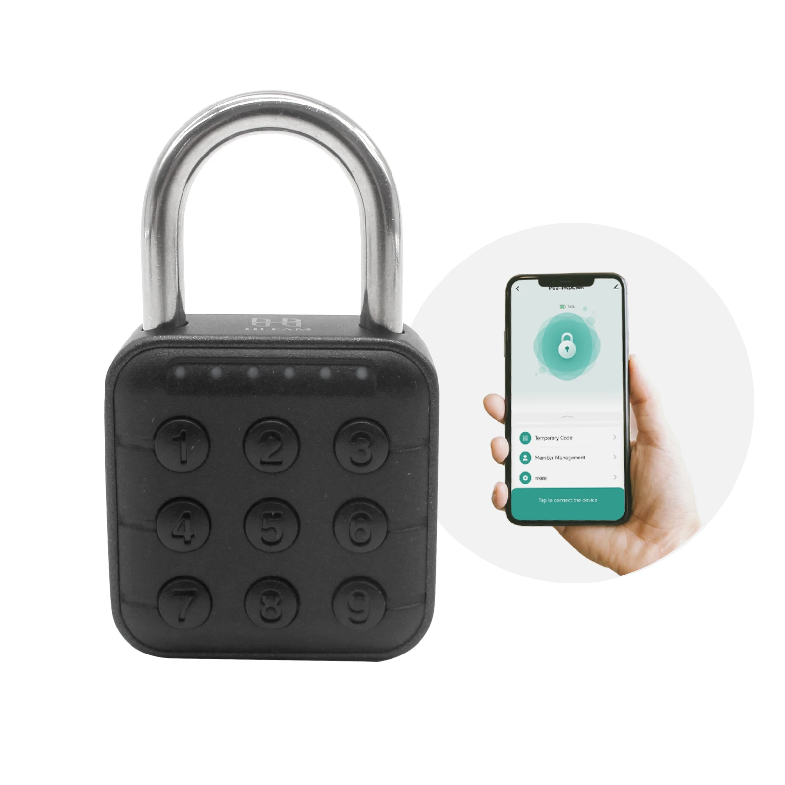 HIFAM Combination Lock, 6 Digit Codes Padlock, Little Locker Lock with Bluetooth App Control for Gym School Locker, Suitcase