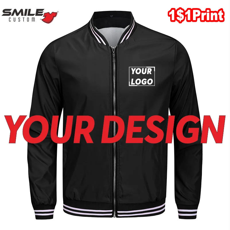Men's And Women's Classic Style Zipper Baseball Uniform Custom Print Logo Casual Trench Design Brand Quality Jacket Embroidery