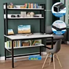 55 "computer Desk with Shelves, 4 Level Game Table with Large Wooden Tabletop, Metal Legs, Ideal Storage for Study Work 3