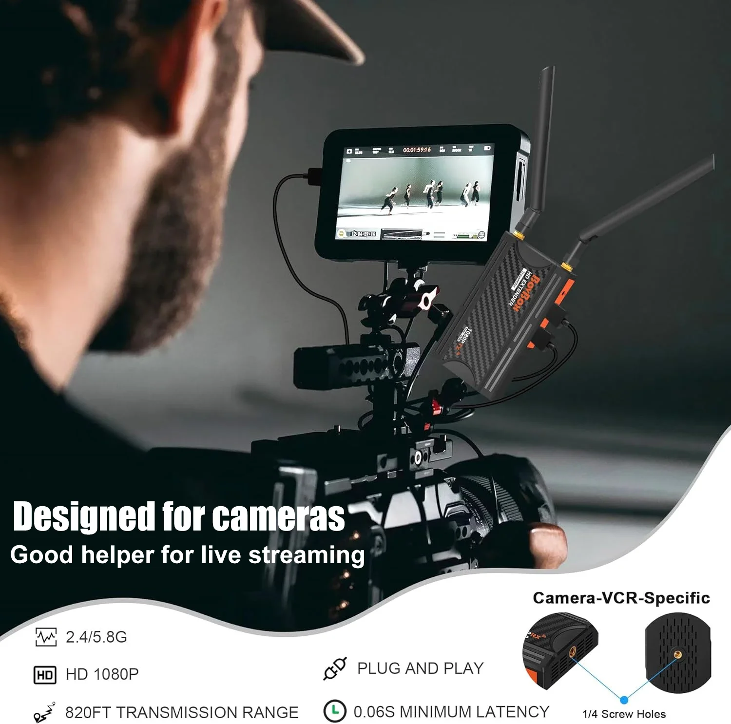 Wireless Video Adapter 200m Wireless Extender 1 2 3 4 Screen Share 250m Wireless HDMI Video Transmitter and Receiver for STB Camera PS4 Laptop PC To TV