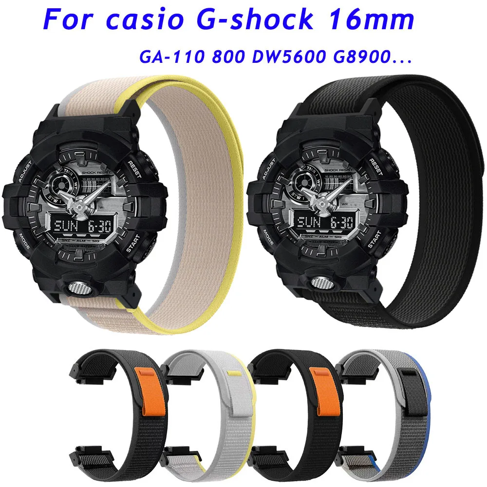 Cinturino Di Larghezza 16Mm Per Casio G-Shock Ga-110 700 Gd100 110 Dw5600 G-5600 Gw-M5610 Gls-8900 Cinturino Sportivo Cinturino In Nylon