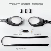 Brand Myopia Swimming Goggles Pool Glasses for Adult Kids HD Anti Fog Optical Eyewear Waterproof Diopter -2.0~-6.0 2