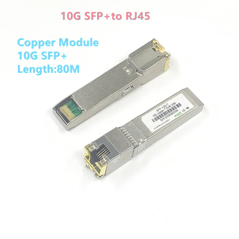 10G Sfp + Naar Rj45 Modulo Koper 10Gb Sfp Rj45 Modulo Sfp Sfp +-T 10Gbase-T Koper Sfp 80M Voor Cisco Mikrotik Tp-Link D-Link