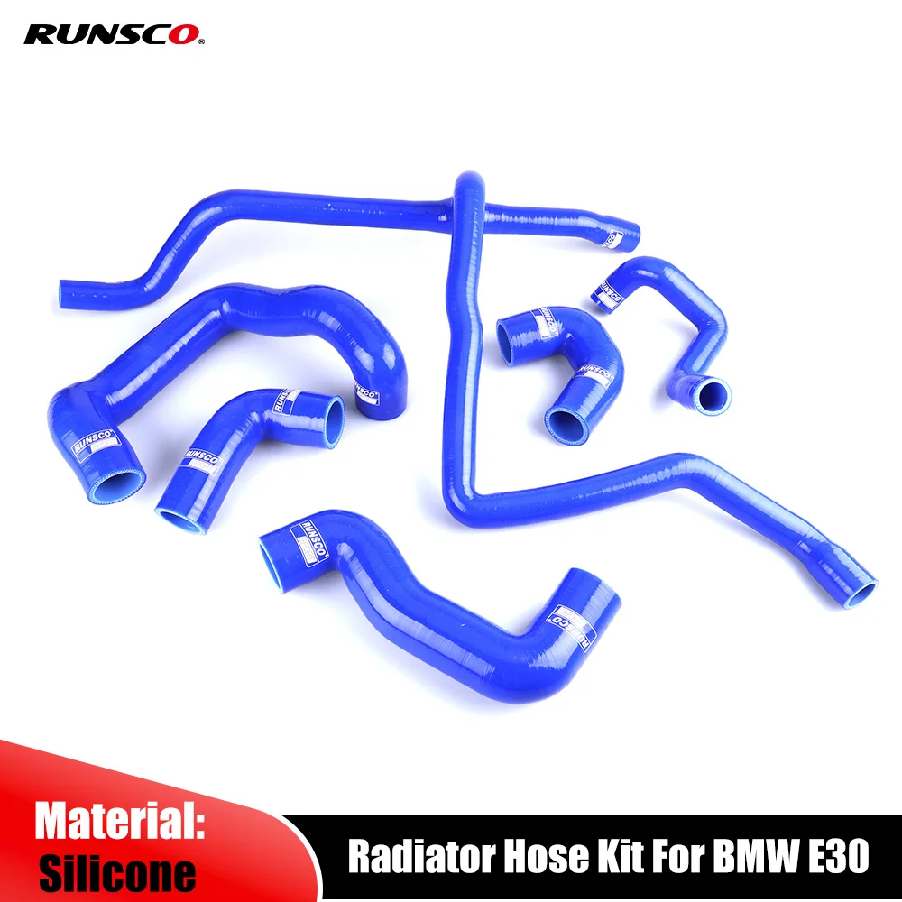 Kit Tubo Radiatore Turbo Intercooler In Silicone Per Bmw E30 M20 325 325I 6Cy 1988-1993 6 Pz/Set Blu Rosso Nero