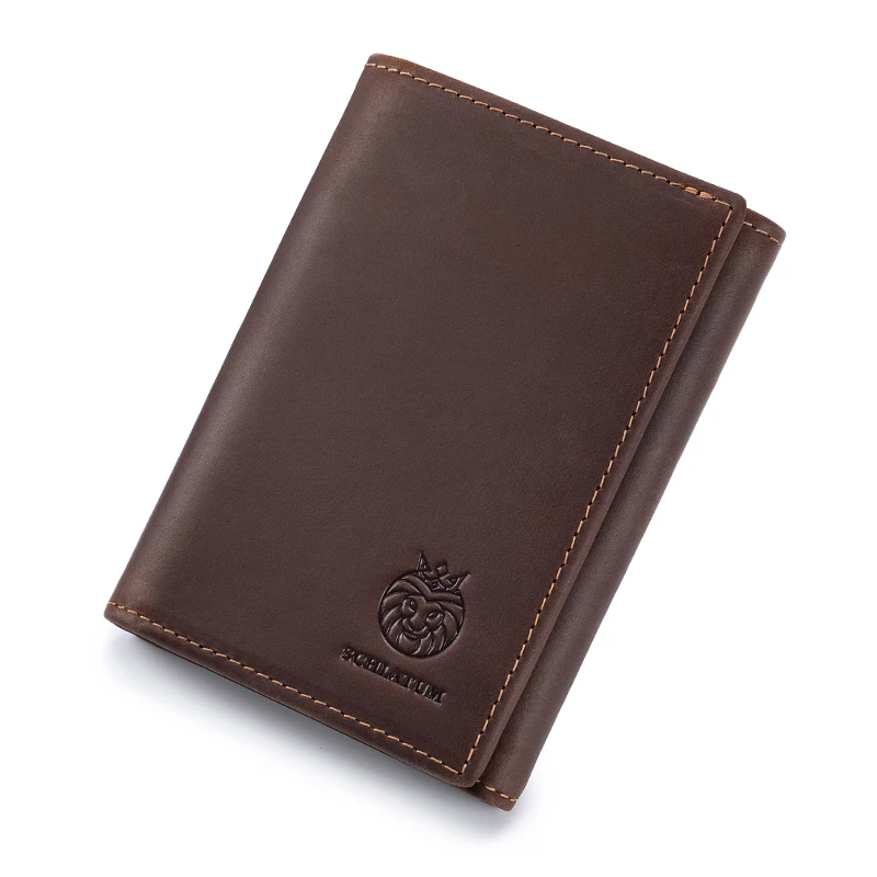 Vintage Genuine Leather RFID Blocking Trifold Wallet