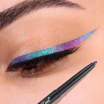 Stylo Eyeliner aurore à paillettes, multi-cromé, fard à paupières métallique brillant durable, couché, ver à soie, vert, violet, Pigment de maquillage 1