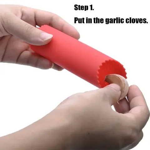

Upgraded Version Garlic Peeler Silicone Easy Roll Tube Useful Garlic Kitchen Tool
