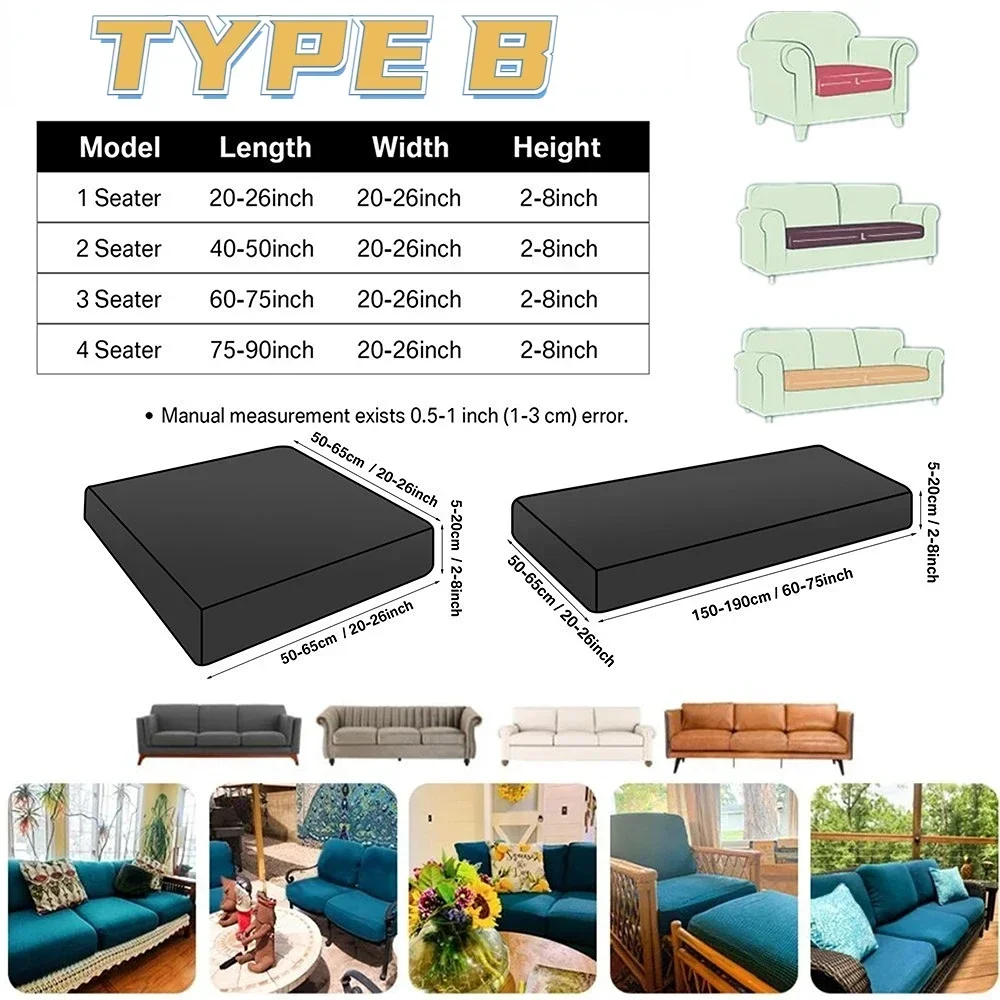 Elastic Jacquard Sofa Cover Cushion Cover Furniture Protector for Living Room Pets Kids Stretch Washable Removable Slipcover 3