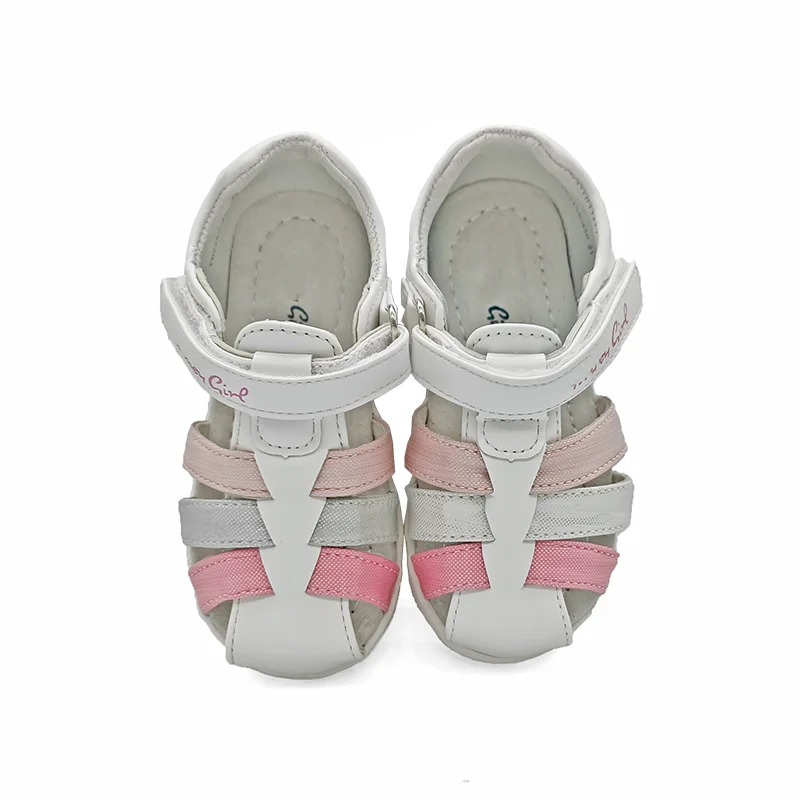 NEW DESIGN 1pair closed Toe PU leather Girl/Boy Children Sandals Orthopedic shoes, kid Soft Sandals
