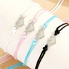 Bracelets lumineux en forme de cœur, cordon ciré tissé à la main, brillant dans le noir, bijoux faits à la main pour amis, cadeau, 1/4 pièces