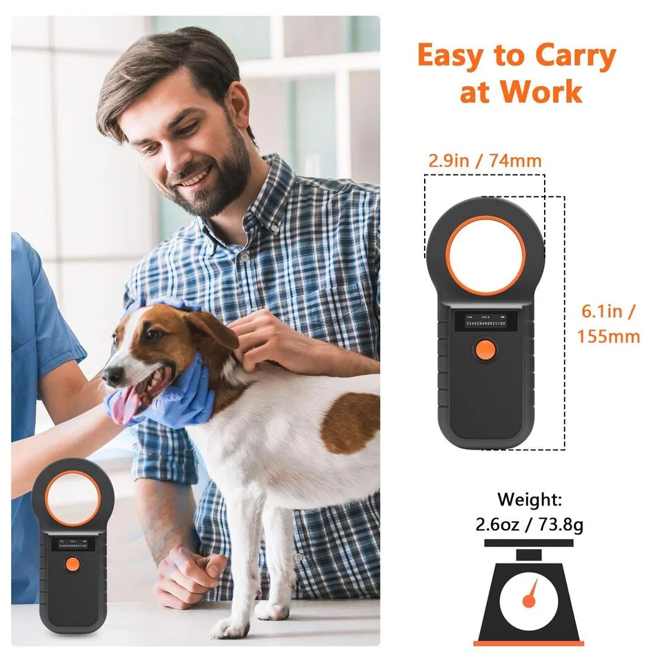 Universal 134.2 KHZ Pet Microchip Scanner, Animal RFID ID Handheld Reader FDX-B ISO For Cat Dog Pig And so on