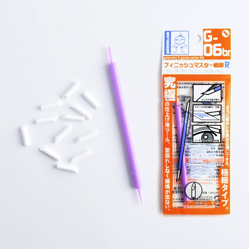 Gaianotes G-06r/G-06br 클린 스폰지 면봉 마무리 마스터 엑스트라 파인 R 12PCS 누출 라인 노화 닦아 펜 취미 모델 도구