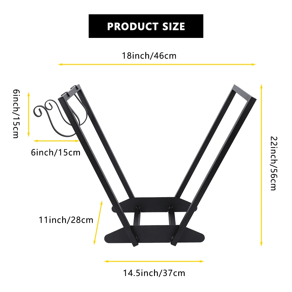 Firewood Storage Rack Indoor Outdoor Heavy Duty Firewood Holder Wood Log Rack With Detachable Side Hook firewood storage rack