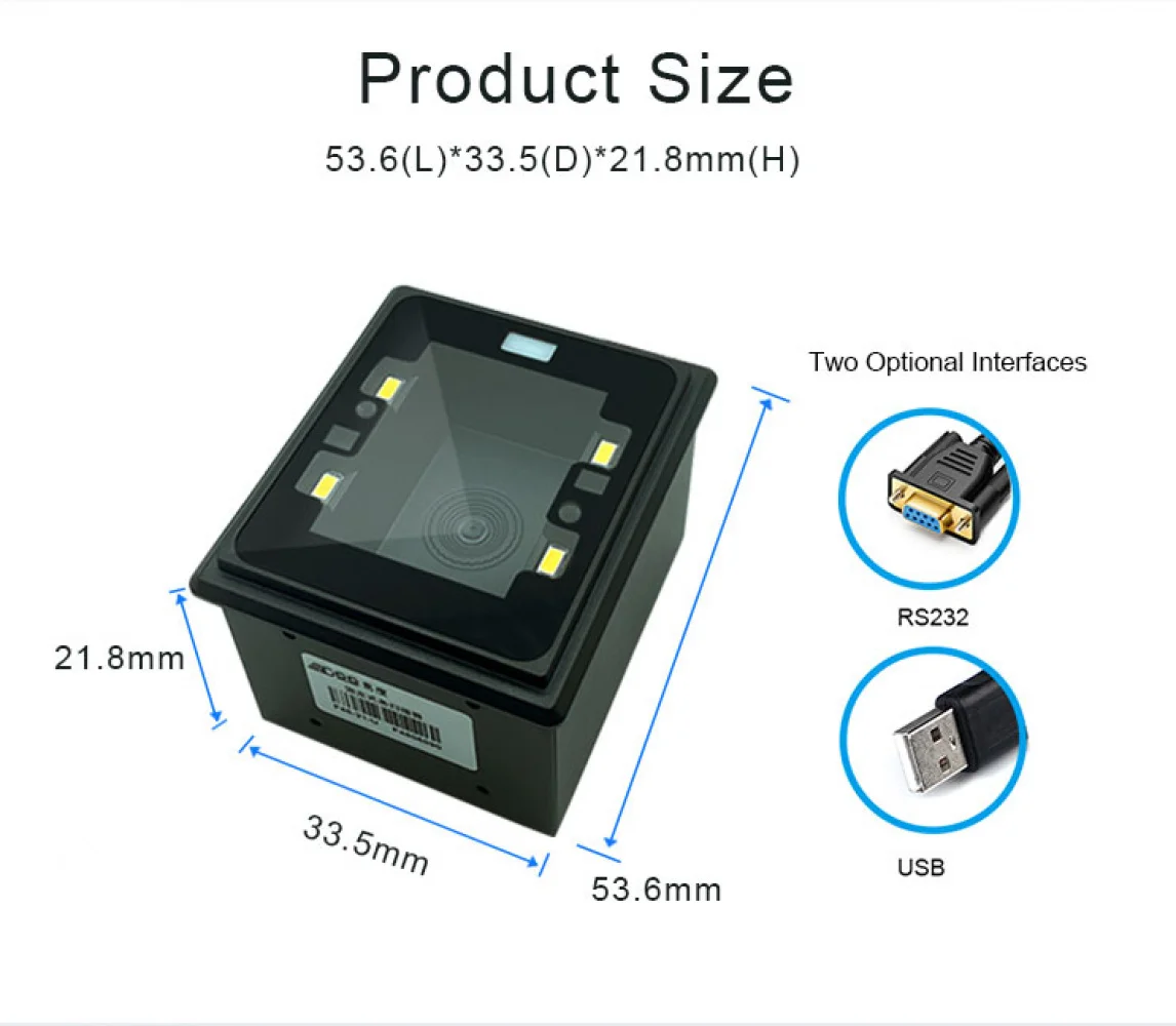 2d Qr Code Pdf417 Cmos Barcode Scanner Module Fixed Mount Scan Head