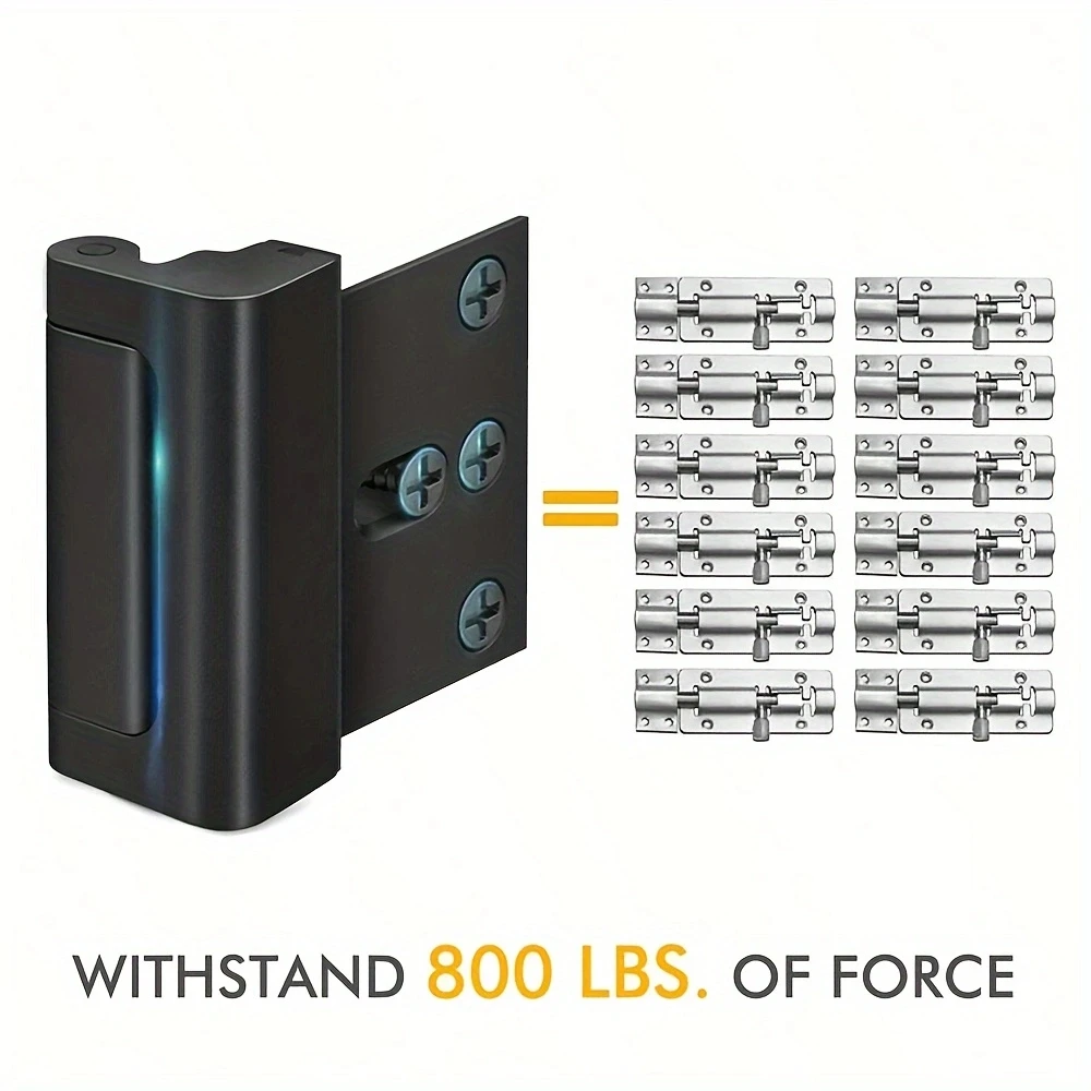 Home Anti-Theft Door Lock With 4 Screws, Childproof Reinforcement Lock, Can Withstand 800 Pounds Of Inward-Opening Door