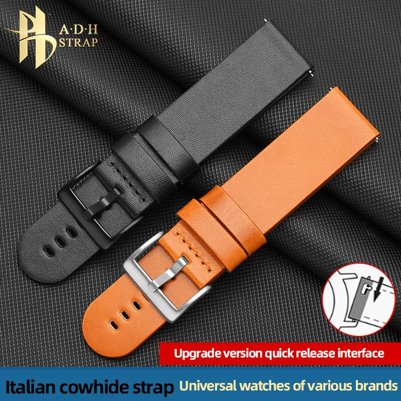 Cinturino In Pelle Bovina Italiana Per Casio Hamilton Jeep Watch Band Tool Free Interfaccia A Sgancio Rapido Cinturino In Pelle Esteso 20Mm 22Mm