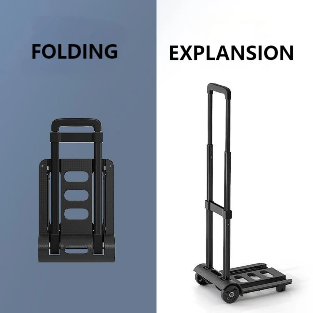 Folding Shopping Cart Household Portable Trolley Cargo Handling Trailer Luggage Pick up Express Grocery Hand Cart