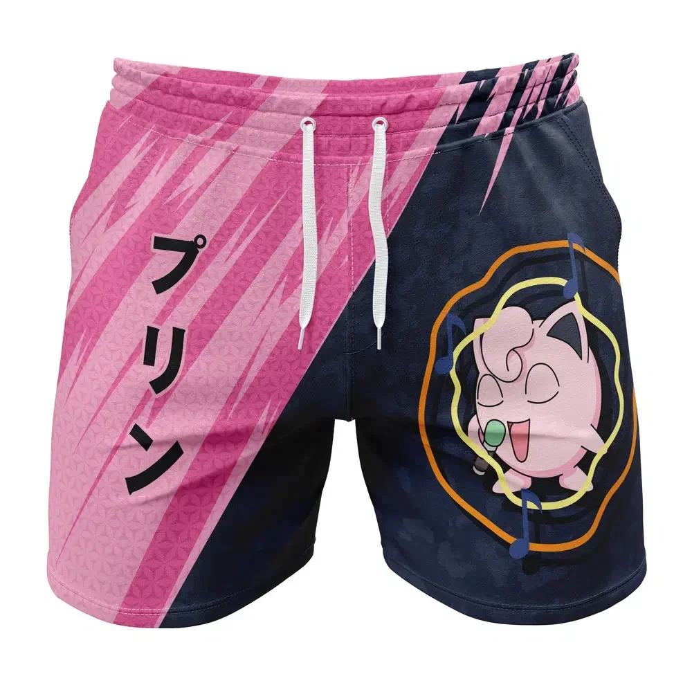 Jigglypuff Face Pokemon Gym Shorts Beach Shorts Fitness Shorts Casual Shorts 3