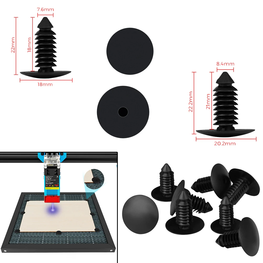 Graveur Laser en nid d'abeille, Table de travail, aiguille de fixation, gravure fixe pour Machine de découpe TTS TS2 Co2/graveur Laser, pièces CNC