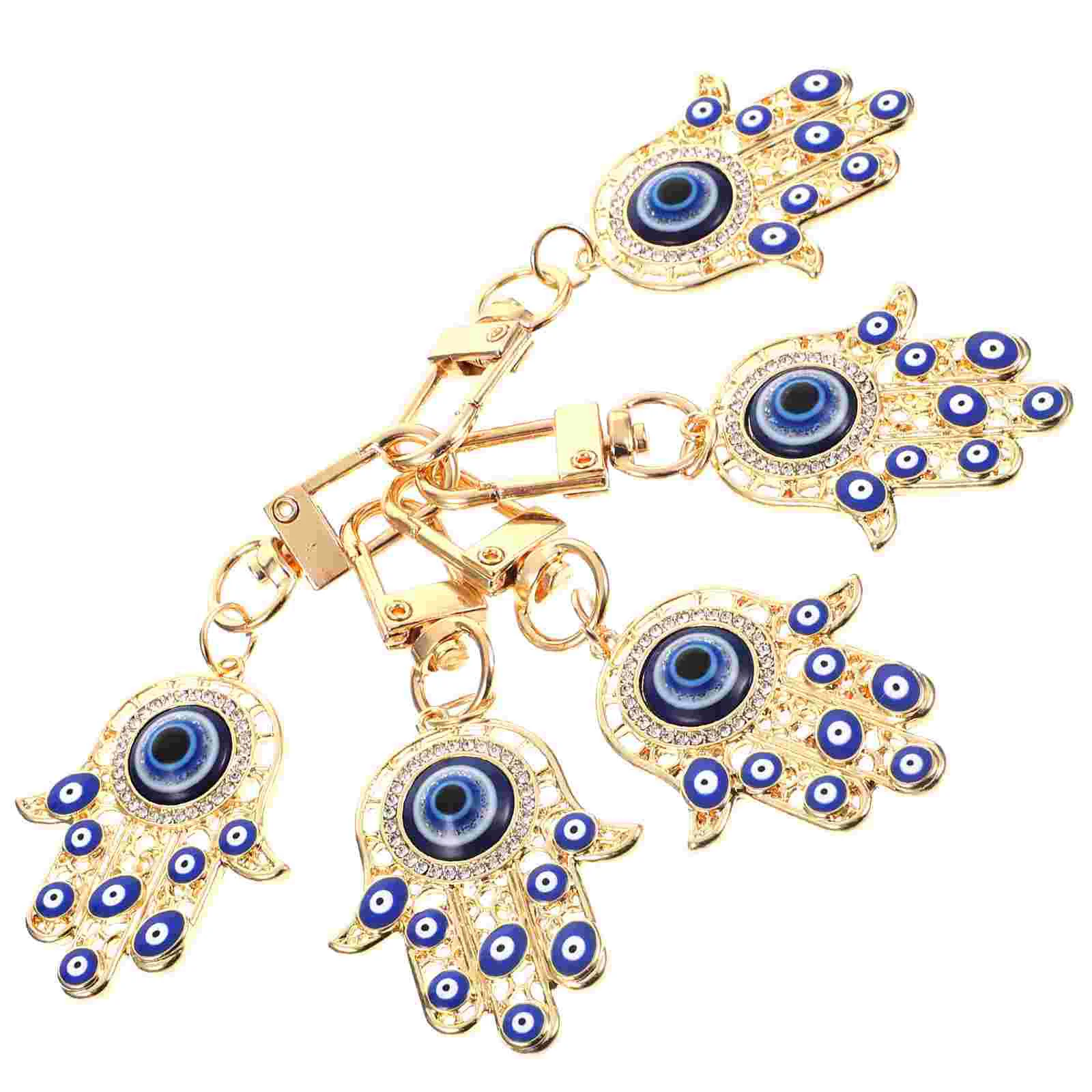 

5pcs Evil Eye Keychain Bag Hanging Ornament Purse Pendant Car Key Backpack Creative Pendant
