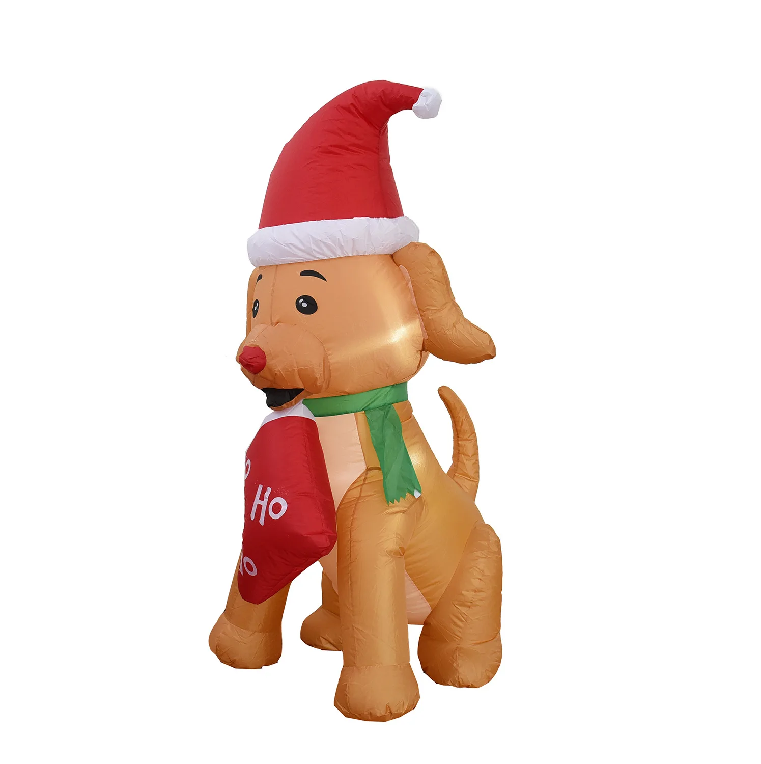 

1PC NEW Christmas Inflatable Dog Bites Socks LED Light Toy Merry Christmas Ornaments Lighted Doll Xmas Decoration Navidad