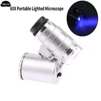 60X Illuminated Microscope Portable Handheld Jeweler Magnifier With LED Light Mini Pocket Magnifying Glass For Home And Office 1