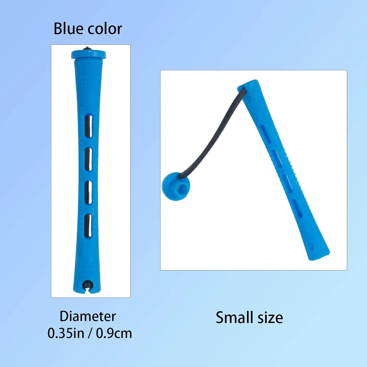 Hair Styling Tool Perm Rods 60 pcs Small Size Hair Rollers for Natural Hair Long Short Styling Tool Curlers 0.35 inch Blue Color