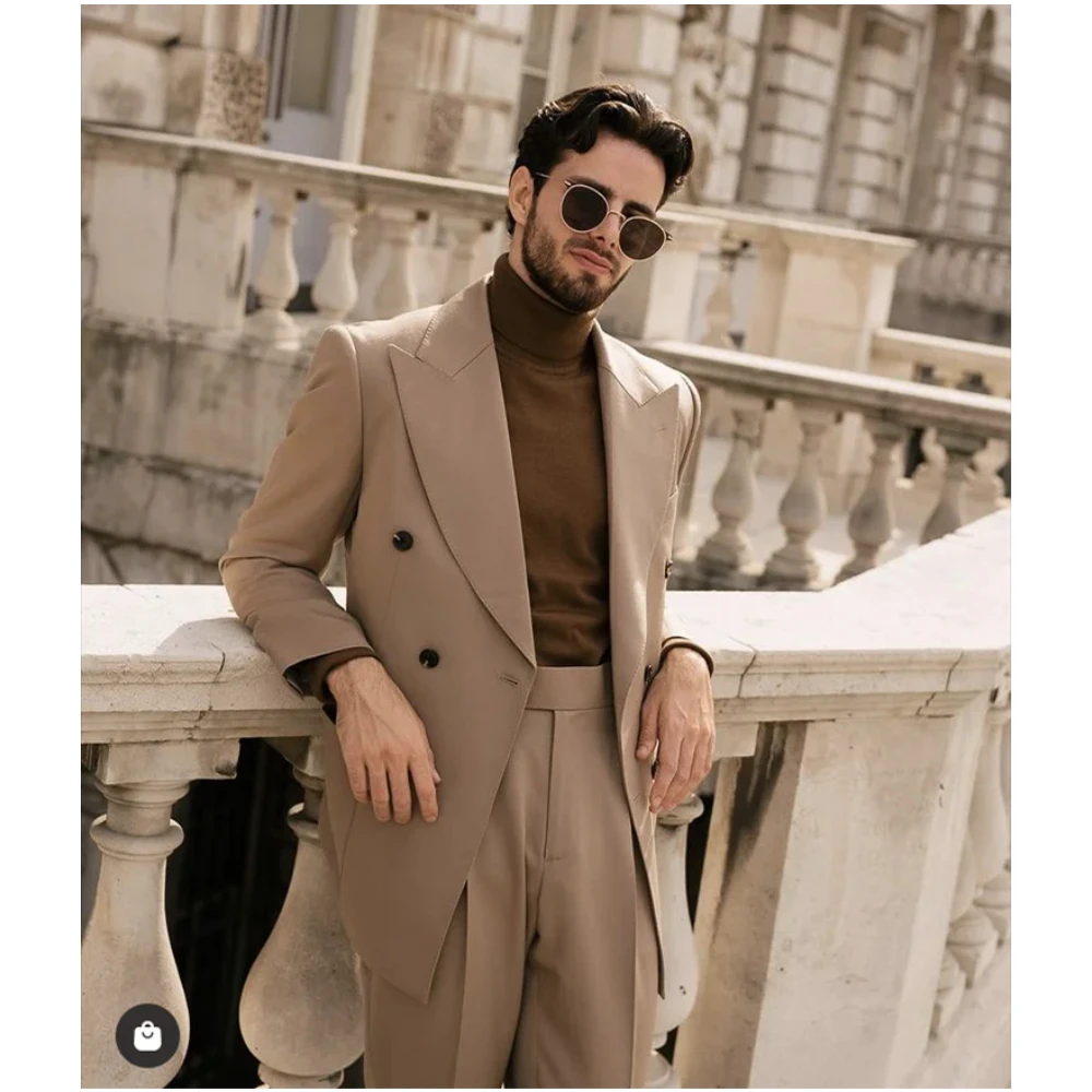 

Мужские костюмы в британском стиле джентльмена с широким лацканом, Свадебный Смокинг на заказ, мужской костюм для жениха на выпускной, 2 шт., приталенная куртка + брюки