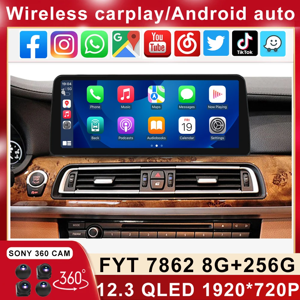 

12.3 Inch 1920*720 QLED For BMW 7 Series F01 F02 2009 - 2015 Android Car Stereo Multimedia Video Player Head Unit Carplay HDMI