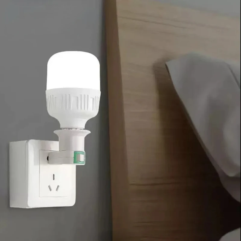 Mobile E27 Screw US/EU/UK Plug Energy-saving LED Light Bulb with Switch Small Night Light Conversion Lamp Head Wall Lamp Holder - Image 4