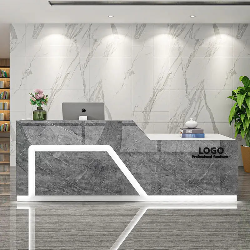 Bar Checkout Page Beauty Salon Shop Small Counter Table White Simple Modern Company Reception Desk Paint