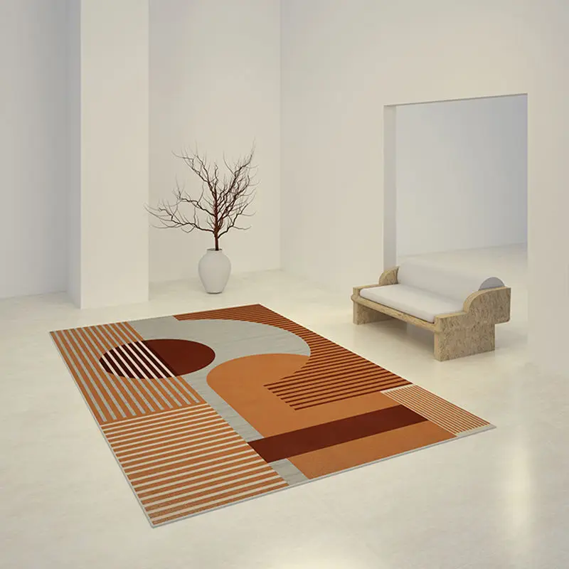Nordic Modern Minimalist Living Room Carpet Non-slip Stain-resistant Luxury Bedroom Rug Home Decoration Fluffy Square Vortex Rug 4