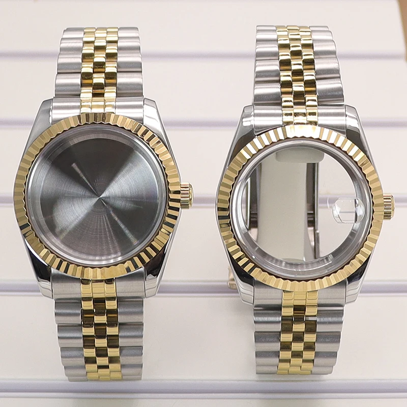 Sapphire Fluted Watch Case with Strap - 100m Waterproof