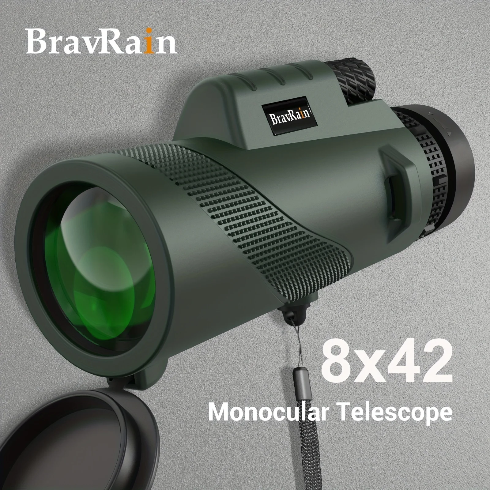 

8x42 High Magnification Monocular Telescope, BAK4 Prism, Fully Plated Green Film HD Optical Glass Lens, Suitable For Bird Watchi