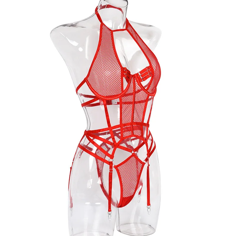 Yimunancy 2-Piece Cut Out Bra Set Women Hallow Out Bandage Underwear Set 3 Color Sexy Lingerie Set womens lingerie sets