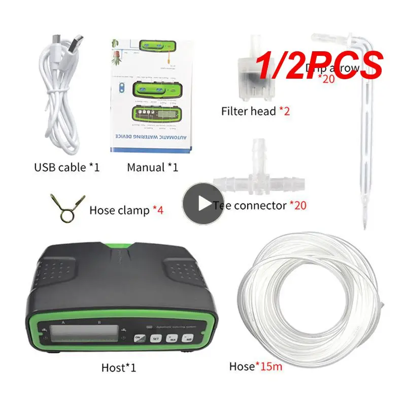 

1/2PCS 5v Drip Irrigation System Timer Lcd Screen Display Smart Watering Device Rechargeable Dual Independent Control
