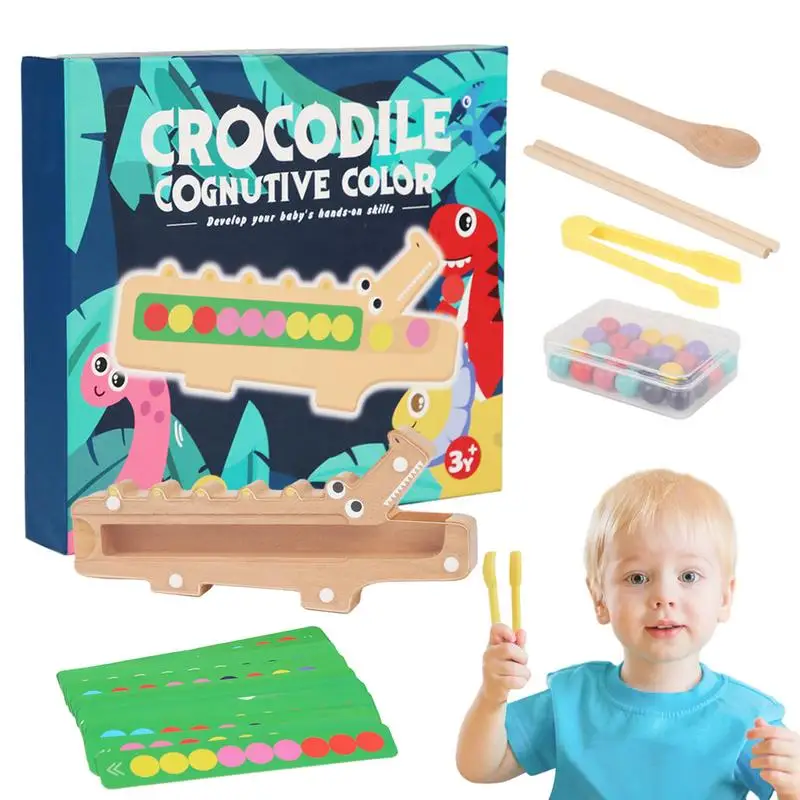 

Color Sorting Toy Crocodile Montessori Bead Sorting Toy Color Matching Puzzle Toys Educational Gift For Boys Kids Children