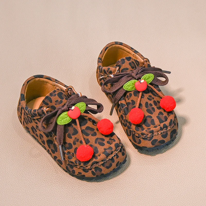 Leather Ballet Flat Shoes for Kids Girls