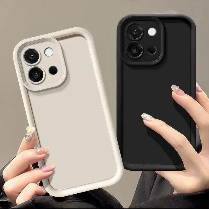 Solid Color Stepped Matte Silicone Shockproof Bumper Case
